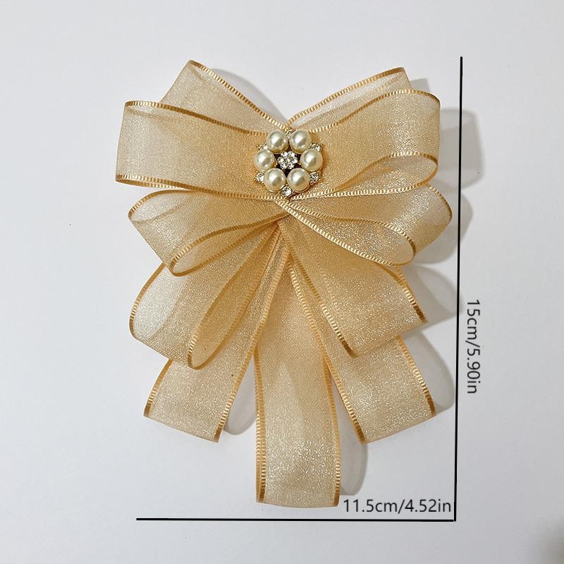 Floare pentru guler cu funda – handmade, material textil, model monocrom, lățime standard, unisex