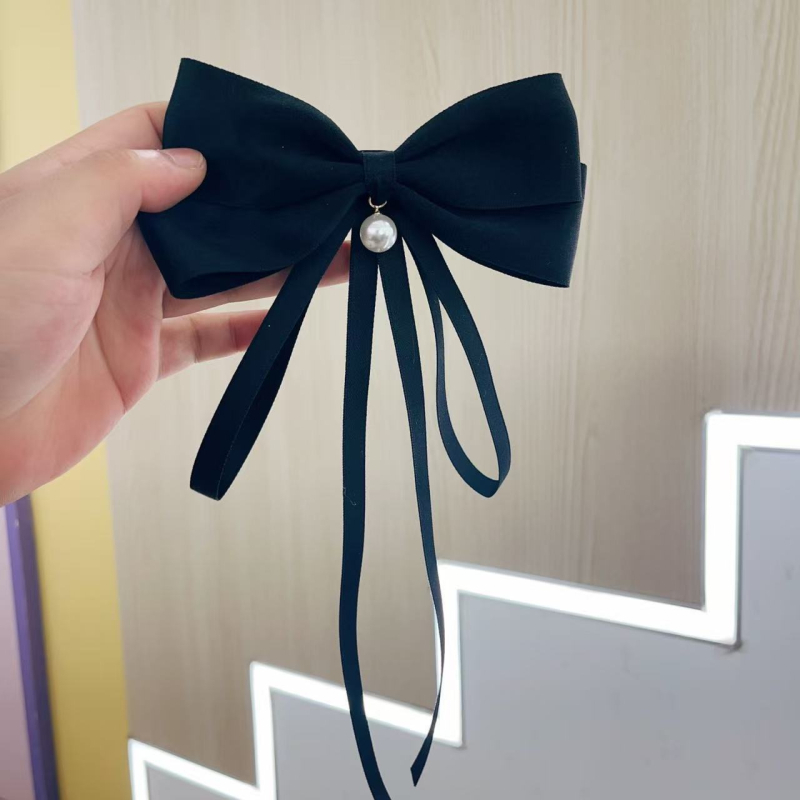 Floare pentru guler cu funda – handmade, material textil, model monocrom, lățime standard, unisex