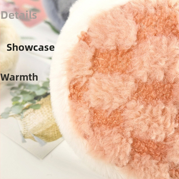 Talve earmuffid plüüsmaterjalist; veluurvooder; paksendatud disain; ruuduline muster; tagumine paigaldus (Materjal: plüüs; Vooder: veluur; Paksus: paksendatud; Muster: ruuduline; Paigaldus: tagumine)