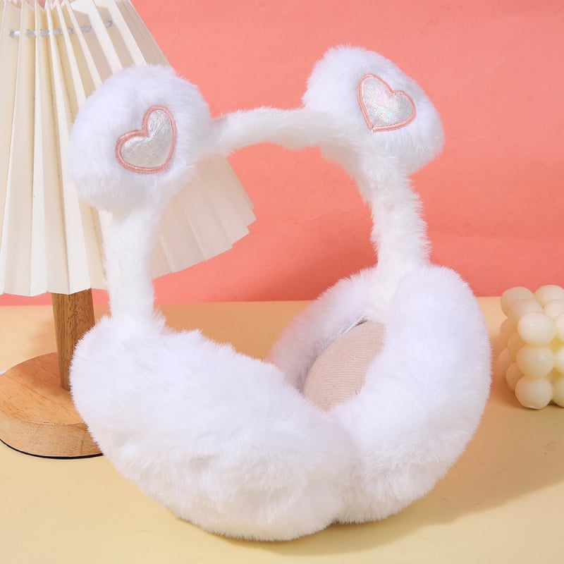 Ακουστικά αυτιών από βελούδινο ύφασμα με σχέδιο Panda, Unisex, ενήλικες, Αντιανεμικά, Αναδιπλώμενα