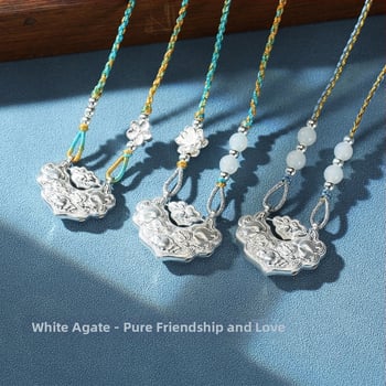 XI MAN sidabrinis pakabukas, geometrinis dizainas, 99% grynas sidabras