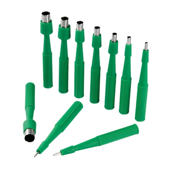 Vienreizējās lietošanas ādas punkcijas iekārta piercingam, akrila korpuss, nerūsējošā tērauda apstrāde, garš ovāls siluets, Dreamlee zīmols