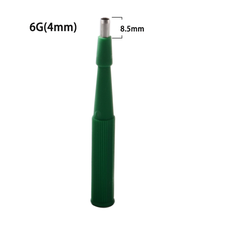 Vienreizējās lietošanas ādas punkcijas iekārta piercingam, akrila korpuss, nerūsējošā tērauda apstrāde, garš ovāls siluets, Dreamlee zīmols