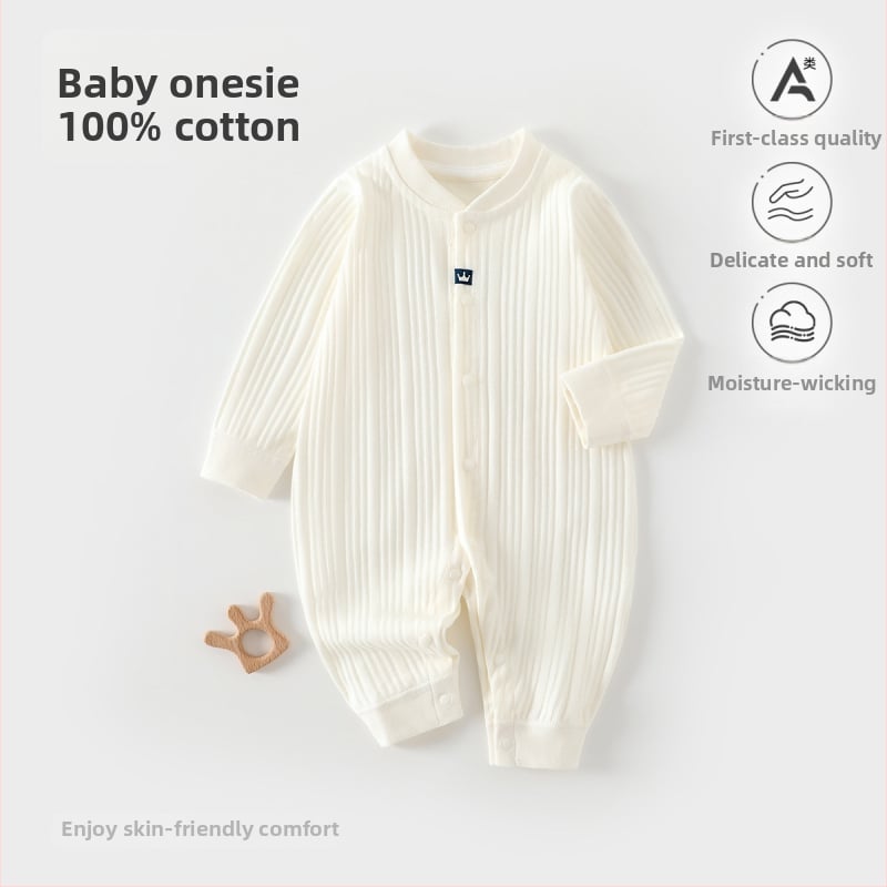 Naujagimiui kombinezonas iš 100% medvilnės, be siūlių jacquard audinys, ilgomis rankovėmis, vientisas, tinkamas visiems metų laikams, miego drabužiai kūdikiams