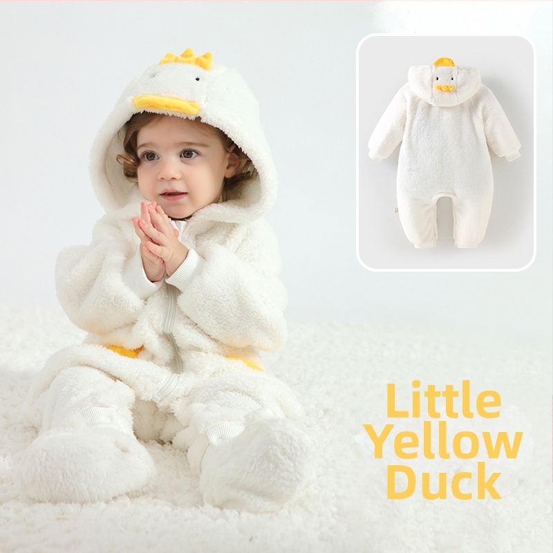 Bebriuko kombinezonas su Panda motyvu, gobtuvu iš Sherpa pūkų, storas audinys, užtrauktukas, amžius 1–3 metų (aukštis 80–100 cm)