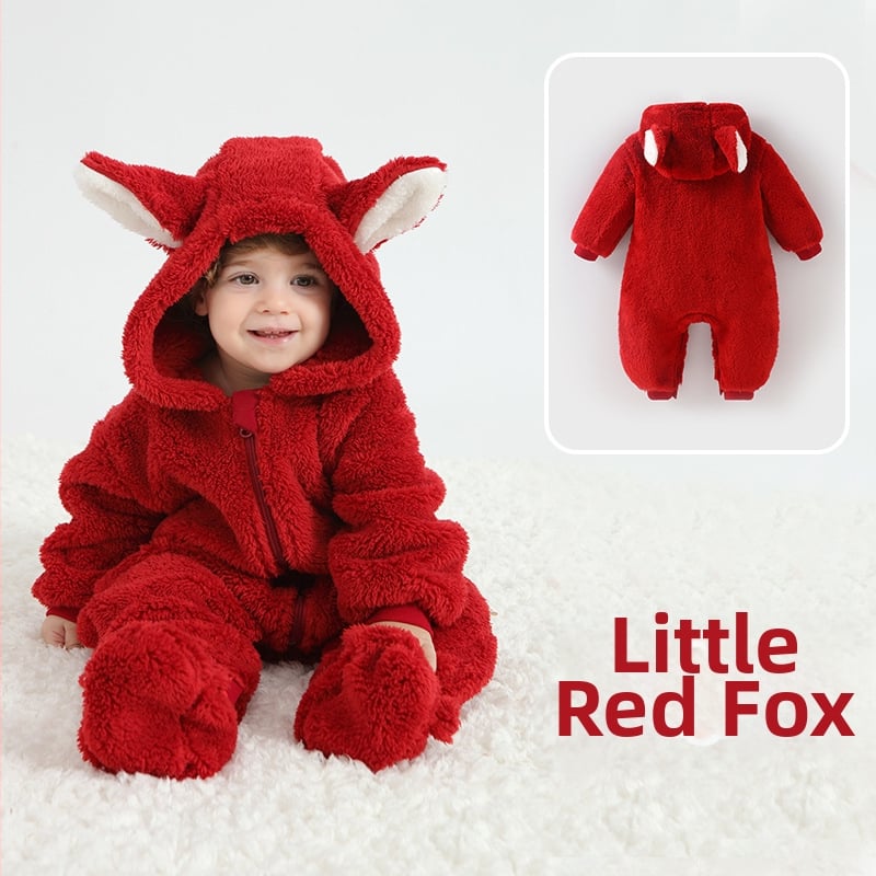 Bebriuko kombinezonas su Panda motyvu, gobtuvu iš Sherpa pūkų, storas audinys, užtrauktukas, amžius 1–3 metų (aukštis 80–100 cm)