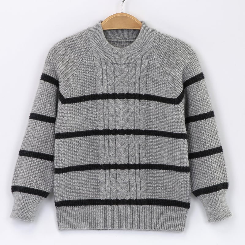 Vaikų megztinis su panda modeliu, kašmyro-vilnos mišinys, ilgos rankovės, apvalus kaklas