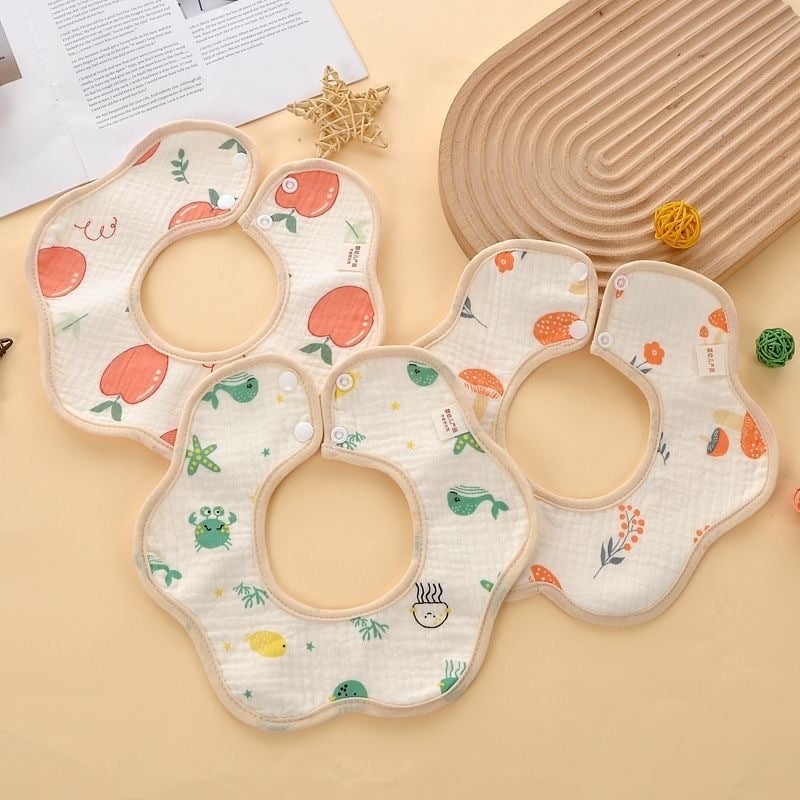 Delicate pamučni vodootporni bebin bib, unisex, uzorak životinja/crtani film, 0–1 godina, sigurnosna razina A
