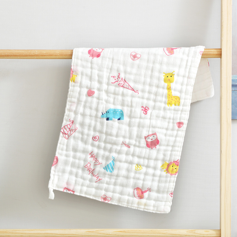 Hat réteg pamut géz nyálkendő babáknak és gyerekeknek – nagy sűrűség, nedvszívó, mintás rajzfilmmel