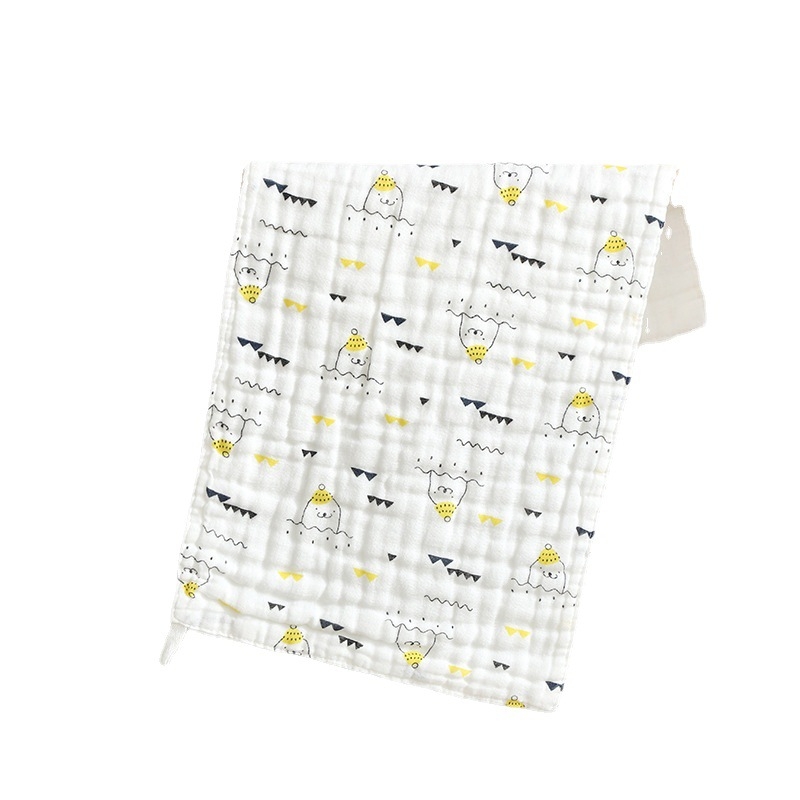 Hat réteg pamut géz nyálkendő babáknak és gyerekeknek – nagy sűrűség, nedvszívó, mintás rajzfilmmel