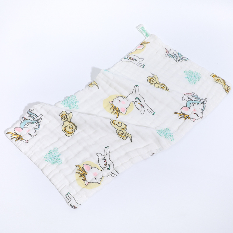Hat réteg pamut géz nyálkendő babáknak és gyerekeknek – nagy sűrűség, nedvszívó, mintás rajzfilmmel