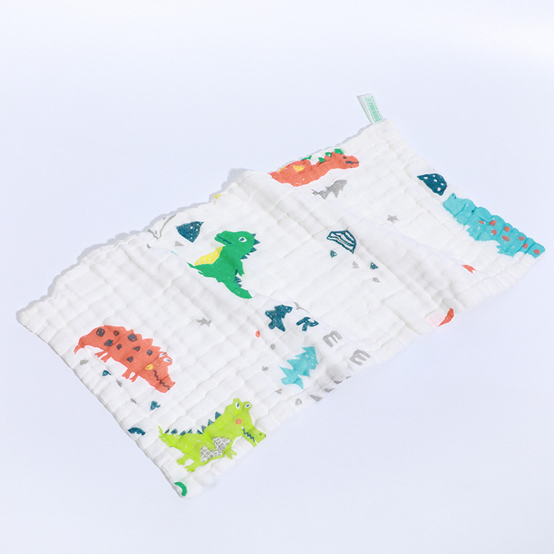 Hat réteg pamut géz nyálkendő babáknak és gyerekeknek – nagy sűrűség, nedvszívó, mintás rajzfilmmel