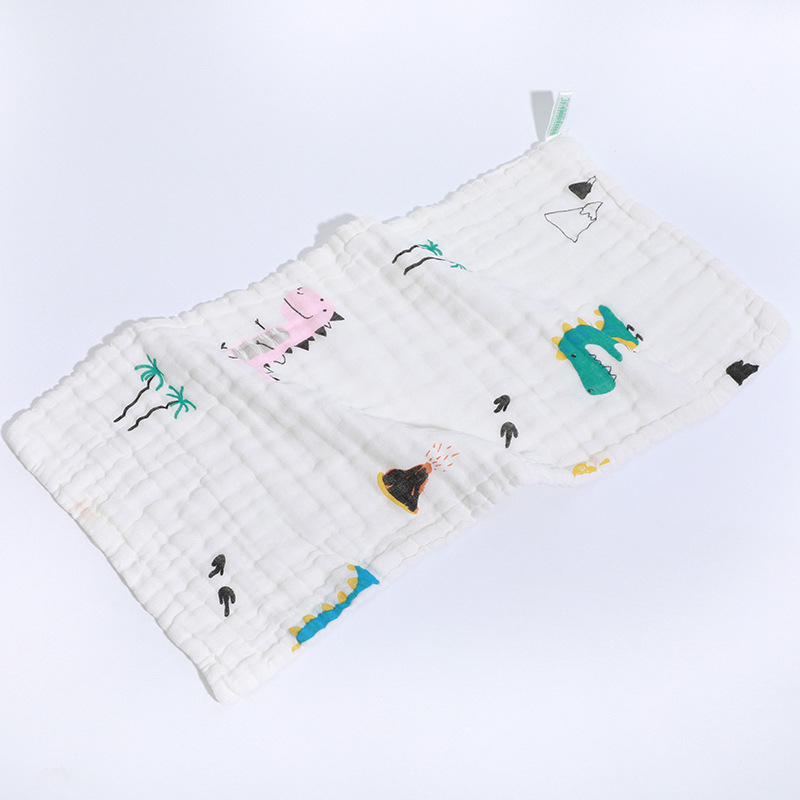 Hat réteg pamut géz nyálkendő babáknak és gyerekeknek – nagy sűrűség, nedvszívó, mintás rajzfilmmel