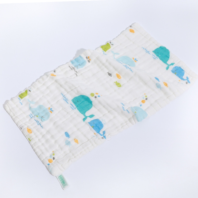 Hat réteg pamut géz nyálkendő babáknak és gyerekeknek – nagy sűrűség, nedvszívó, mintás rajzfilmmel