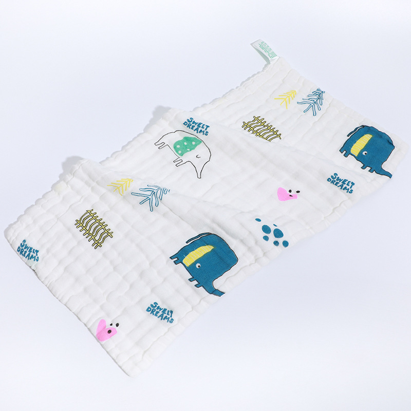 Hat réteg pamut géz nyálkendő babáknak és gyerekeknek – nagy sűrűség, nedvszívó, mintás rajzfilmmel