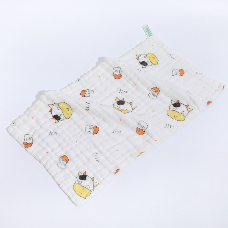Hat réteg pamut géz nyálkendő babáknak és gyerekeknek – nagy sűrűség, nedvszívó, mintás rajzfilmmel