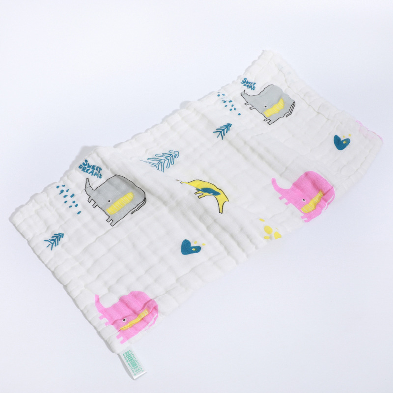 Hat réteg pamut géz nyálkendő babáknak és gyerekeknek – nagy sűrűség, nedvszívó, mintás rajzfilmmel