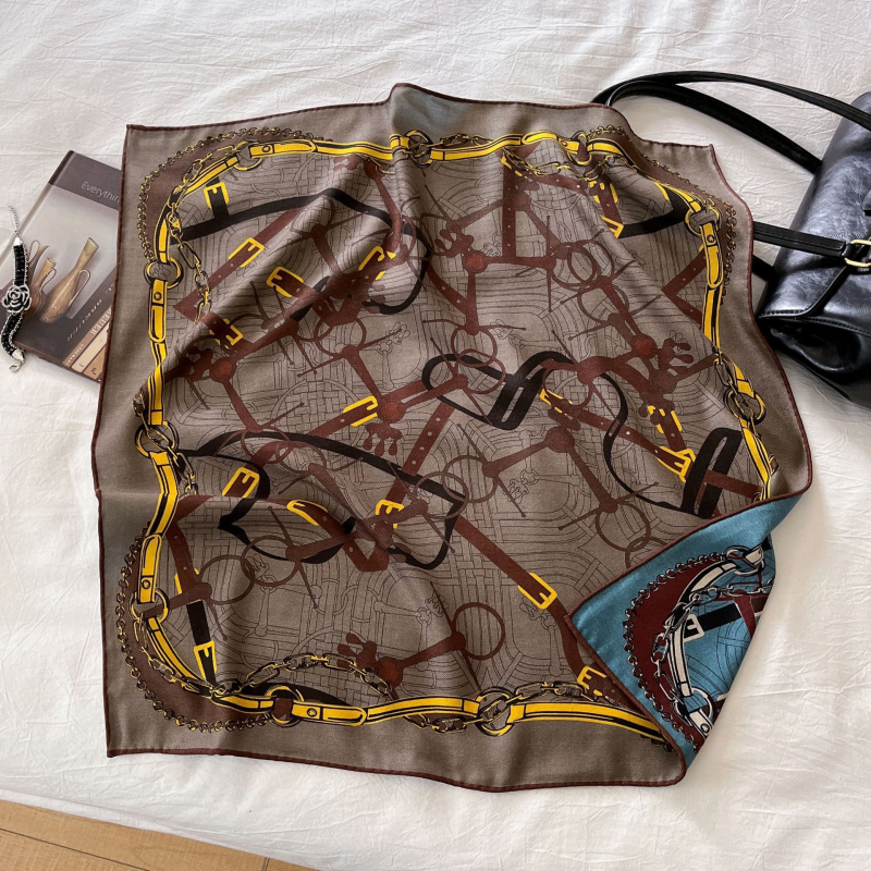 Ženski šal od svile i vune, kvadratnih 65×65 cm, 2025 novi stil, elegantan visokokvalitetan šal za vrat