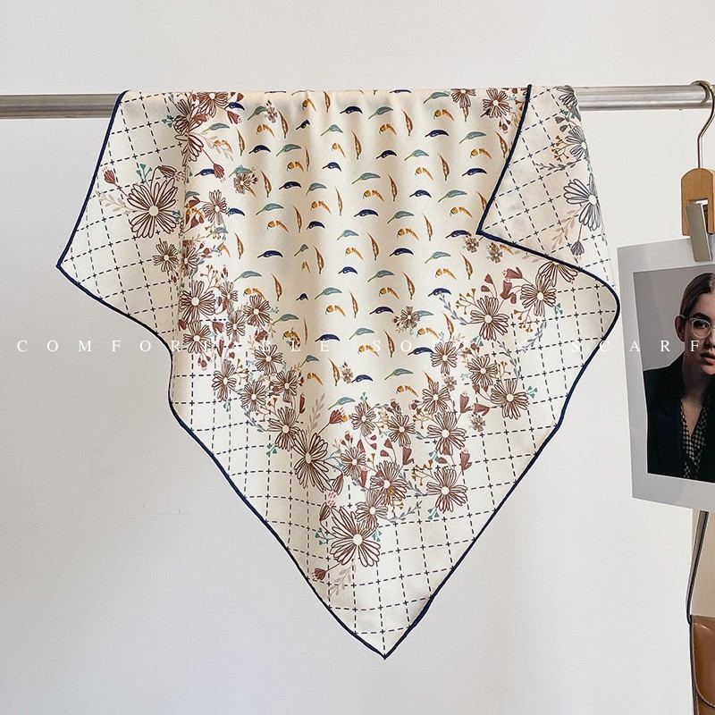 Ženski šal od svile i vune, kvadratnih 65×65 cm, 2025 novi stil, elegantan visokokvalitetan šal za vrat