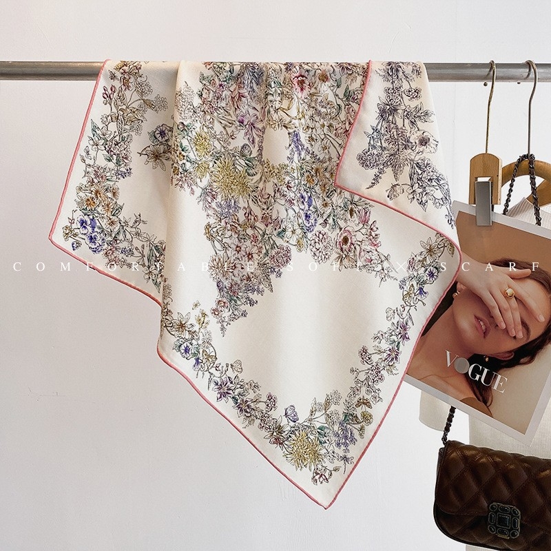 Ženski šal od svile i vune, kvadratnih 65×65 cm, 2025 novi stil, elegantan visokokvalitetan šal za vrat