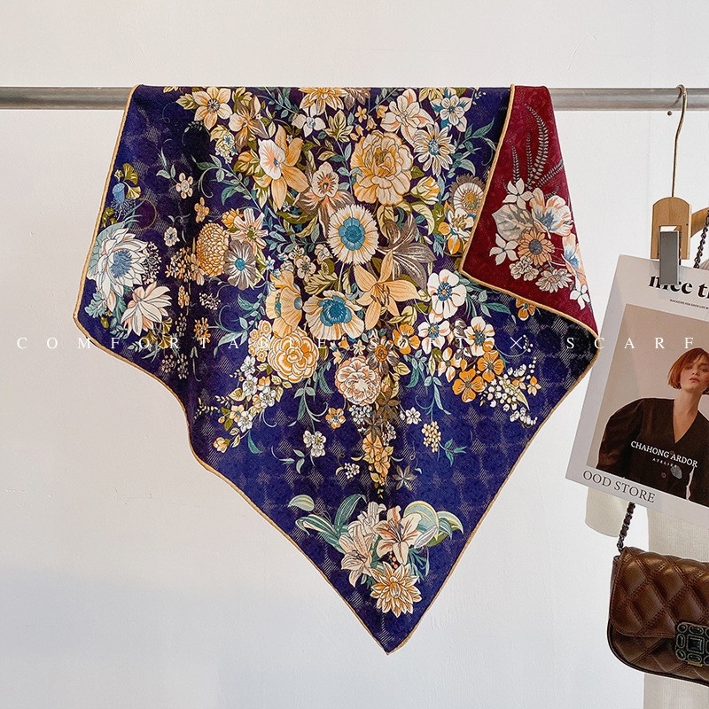 Ženski šal od svile i vune, kvadratnih 65×65 cm, 2025 novi stil, elegantan visokokvalitetan šal za vrat