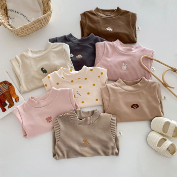 Vaikų termo pagrindinis marškinėlis korėjietišku stiliumi su šildymo pluoštu, ilgos rankovės, žiemai, 91% poliesteris