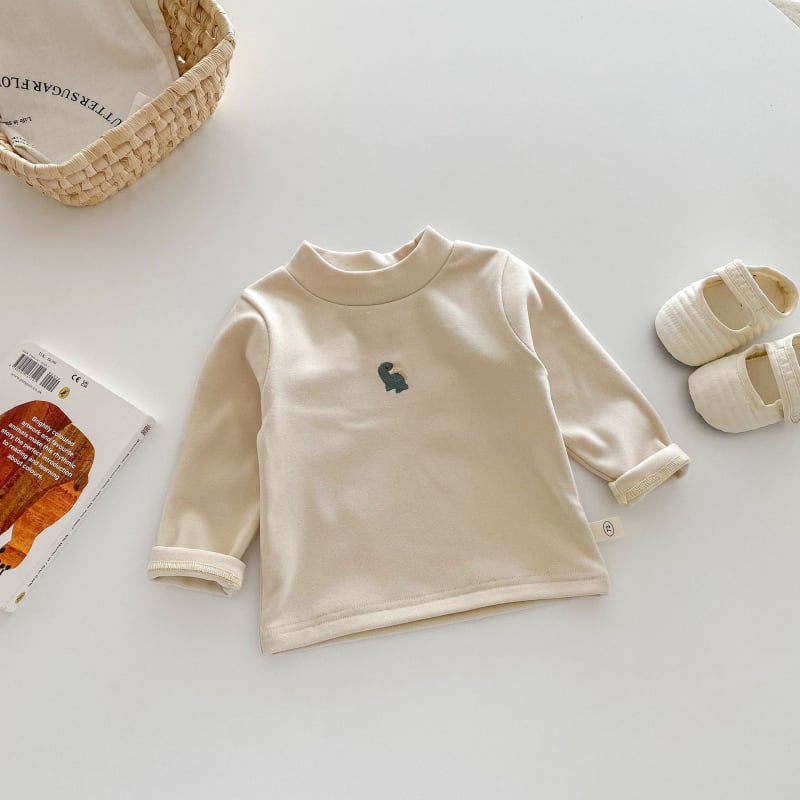 Vaikų termo pagrindinis marškinėlis korėjietišku stiliumi su šildymo pluoštu, ilgos rankovės, žiemai, 91% poliesteris