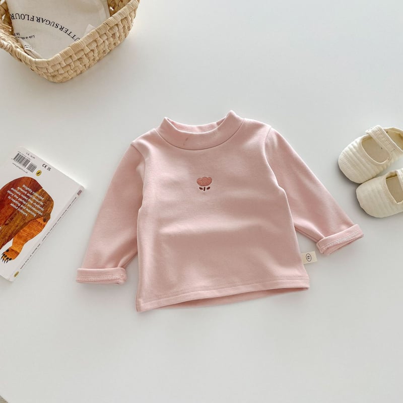 Vaikų termo pagrindinis marškinėlis korėjietišku stiliumi su šildymo pluoštu, ilgos rankovės, žiemai, 91% poliesteris