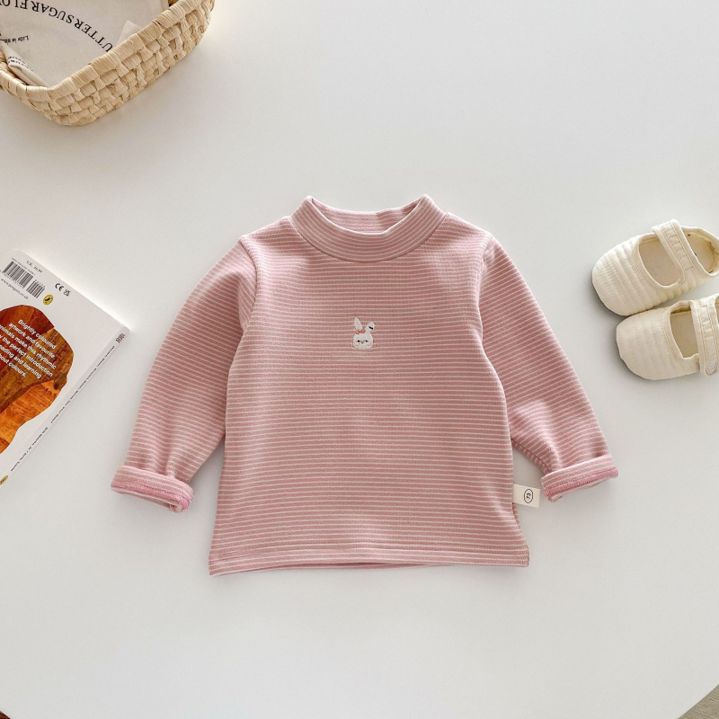 Vaikų termo pagrindinis marškinėlis korėjietišku stiliumi su šildymo pluoštu, ilgos rankovės, žiemai, 91% poliesteris