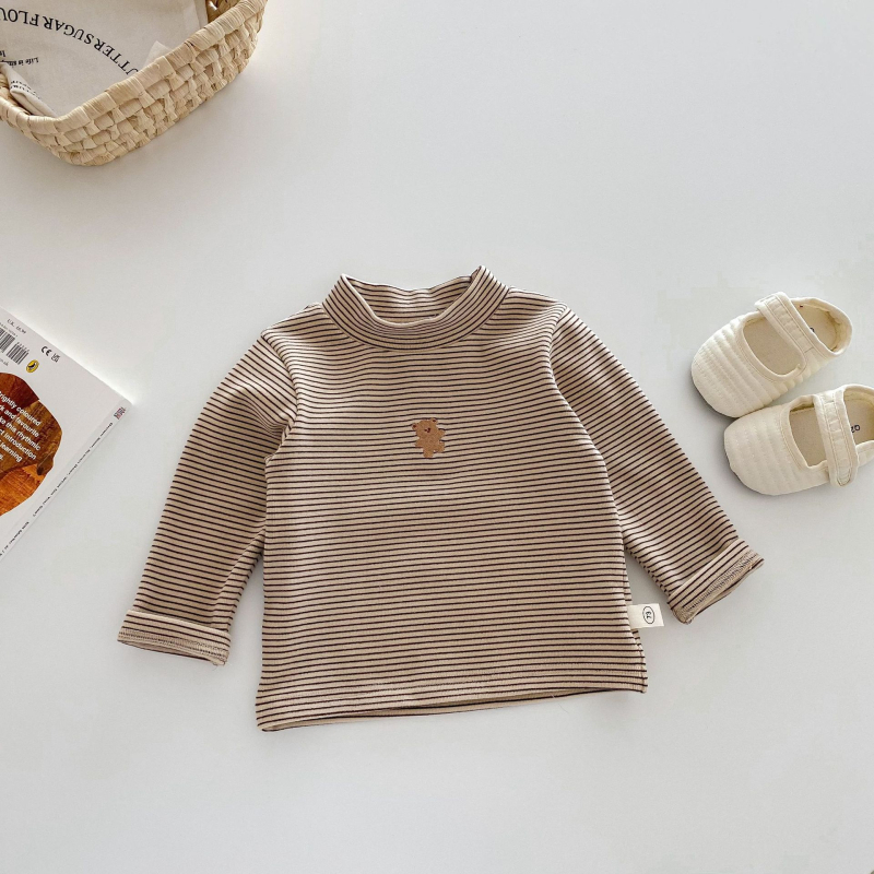 Vaikų termo pagrindinis marškinėlis korėjietišku stiliumi su šildymo pluoštu, ilgos rankovės, žiemai, 91% poliesteris