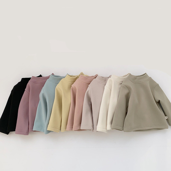 Vaikų žieminis megztinis su fliso pamušalu, Korejos stiliaus, 95% medvilnė, ilgos rankovės, be gobtuvo, amžius 1–3 m, sezona žiema