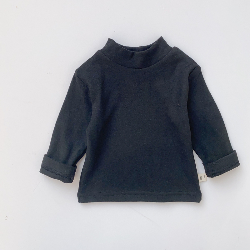 Vaikų žieminis megztinis su fliso pamušalu, Korejos stiliaus, 95% medvilnė, ilgos rankovės, be gobtuvo, amžius 1–3 m, sezona žiema