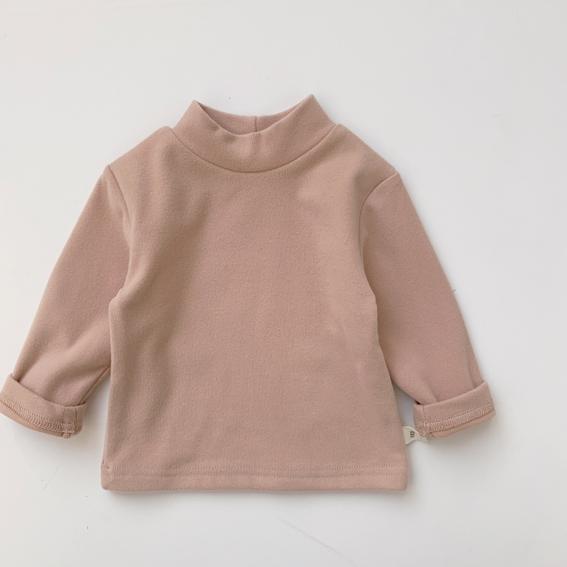 Vaikų žieminis megztinis su fliso pamušalu, Korejos stiliaus, 95% medvilnė, ilgos rankovės, be gobtuvo, amžius 1–3 m, sezona žiema