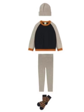 Vaikiškas merino vilnos džemperis - unisex, apvali kaklo, ilgomis rankovėmis, plona vilna, amžius 3–8 metai