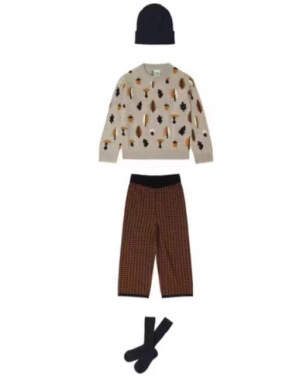 Vaikiškas merino vilnos džemperis - unisex, apvali kaklo, ilgomis rankovėmis, plona vilna, amžius 3–8 metai