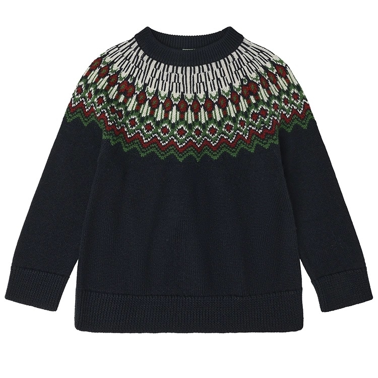 Vaikiškas merino vilnos džemperis - unisex, apvali kaklo, ilgomis rankovėmis, plona vilna, amžius 3–8 metai