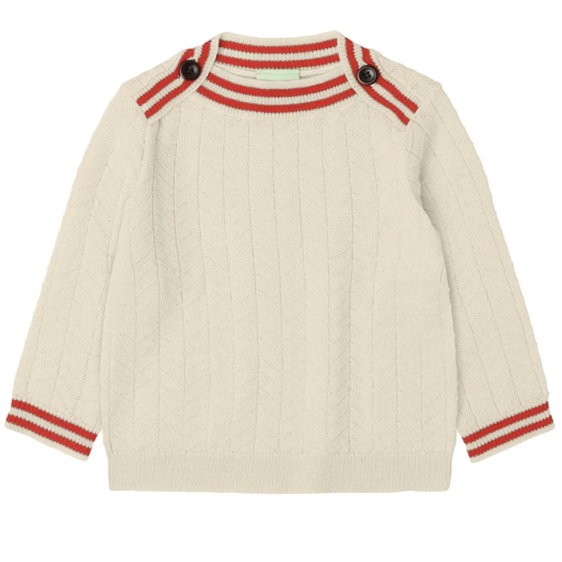 Vaikiškas merino vilnos džemperis - unisex, apvali kaklo, ilgomis rankovėmis, plona vilna, amžius 3–8 metai