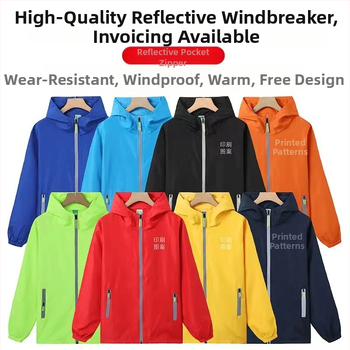 Plāna vēja jaka ar reklāmas logotipu, poliesters, garas piedurknes, rāvējslēdzējs, brīvā piegriezuma