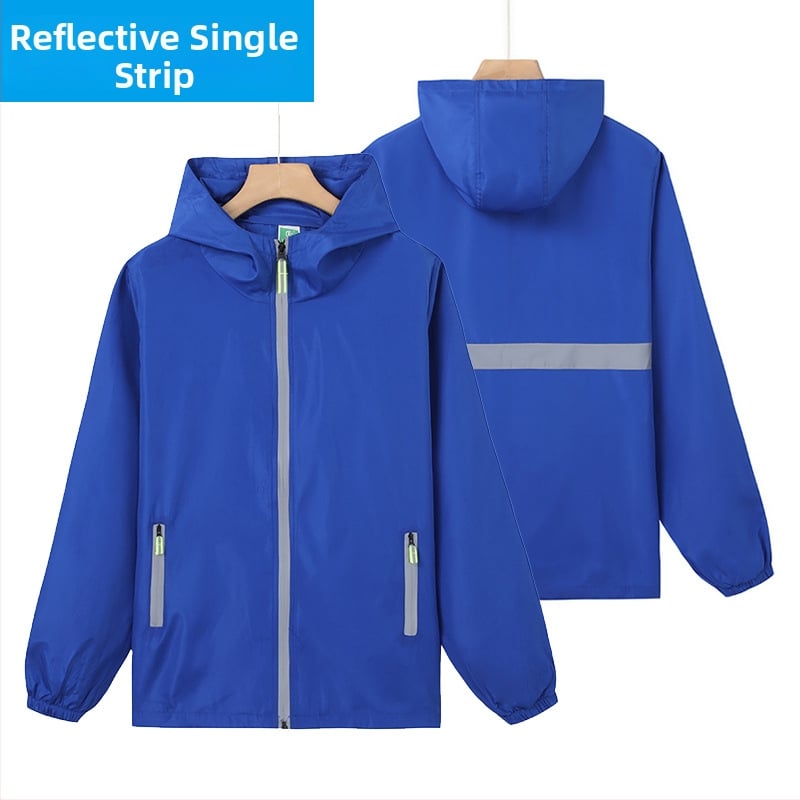 Plāna vēja jaka ar reklāmas logotipu, poliesters, garas piedurknes, rāvējslēdzējs, brīvā piegriezuma