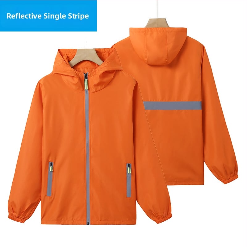 Plāna vēja jaka ar reklāmas logotipu, poliesters, garas piedurknes, rāvējslēdzējs, brīvā piegriezuma