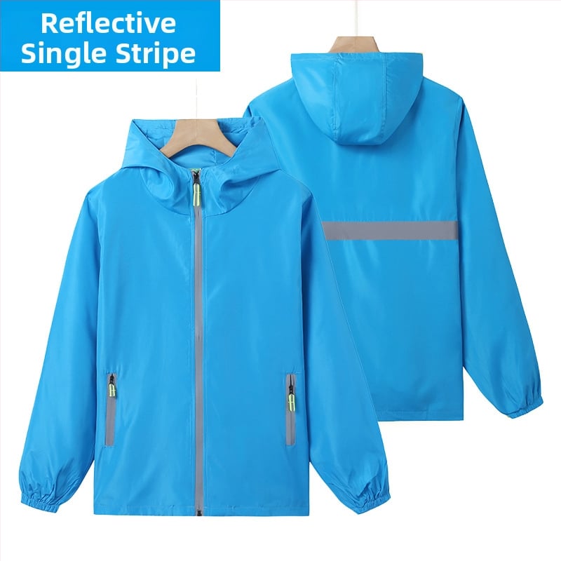 Plāna vēja jaka ar reklāmas logotipu, poliesters, garas piedurknes, rāvējslēdzējs, brīvā piegriezuma