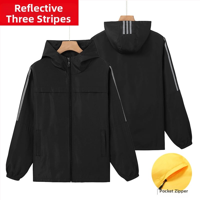 Plāna vēja jaka ar reklāmas logotipu, poliesters, garas piedurknes, rāvējslēdzējs, brīvā piegriezuma