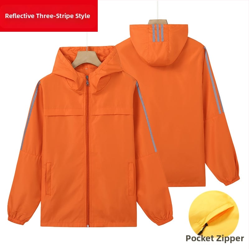 Plāna vēja jaka ar reklāmas logotipu, poliesters, garas piedurknes, rāvējslēdzējs, brīvā piegriezuma