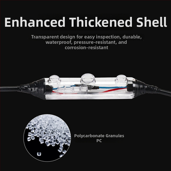 Liimiga täidetud veekindel jaotuskast välisvalgustusele, 1 sisend, 2 väljundit, isolatsiooniga ja tihendatud, pritsmekaitse