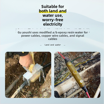 Liimiga täidetud veekindel jaotuskast välisvalgustusele, 1 sisend, 2 väljundit, isolatsiooniga ja tihendatud, pritsmekaitse