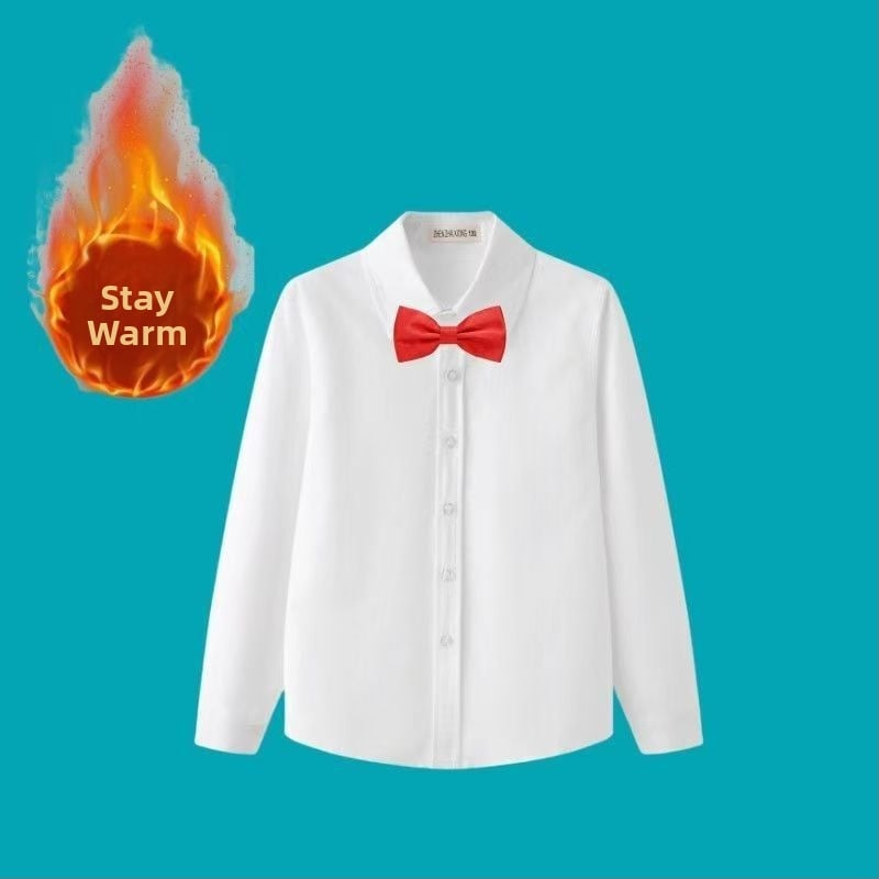 Vaikų ilgomis rankovėmis mokyklinė marškinėliai, korėjietiško stiliaus, švelnus audinio apdorojimas, medvilnės 30% mišinys, žiema 2025