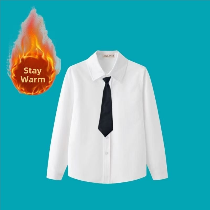 Vaikų ilgomis rankovėmis mokyklinė marškinėliai, korėjietiško stiliaus, švelnus audinio apdorojimas, medvilnės 30% mišinys, žiema 2025