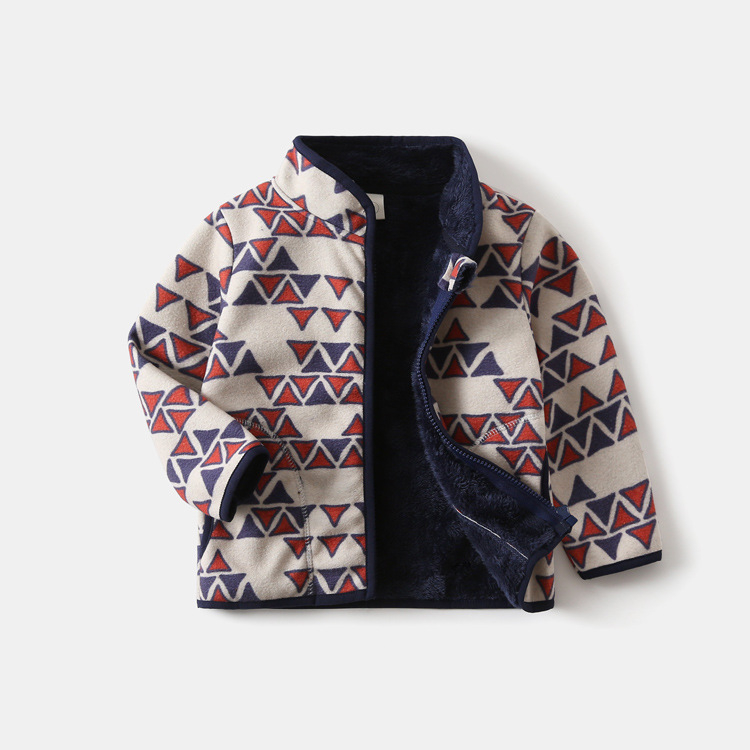 Vaikiška poliarflesinė striukė su gobtuvu ir užtrauktuku, storas, stovėto kaklo, ilgomis rankovėmis, trumpas kirpimas, unisex