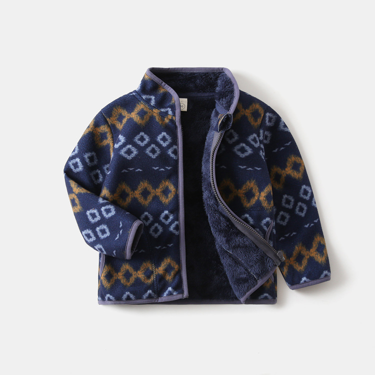 Vaikiška poliarflesinė striukė su gobtuvu ir užtrauktuku, storas, stovėto kaklo, ilgomis rankovėmis, trumpas kirpimas, unisex