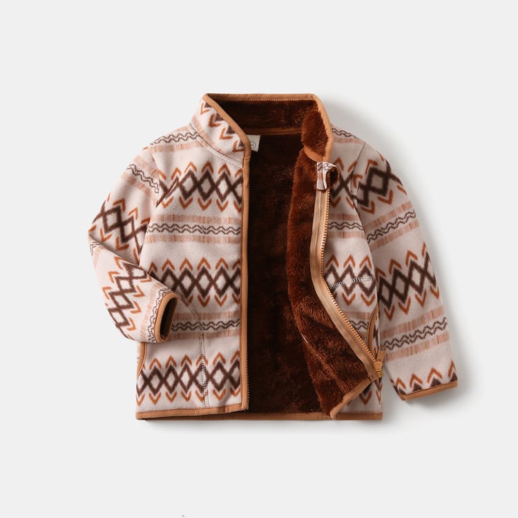 Vaikiška poliarflesinė striukė su gobtuvu ir užtrauktuku, storas, stovėto kaklo, ilgomis rankovėmis, trumpas kirpimas, unisex